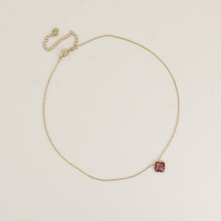 Collier - cristal taillé carré
