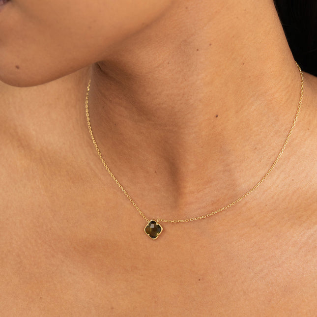 Collier - cristal taillé carré
