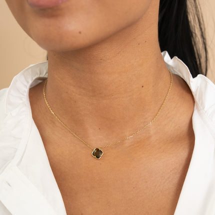 Necklace - square-cut crystal