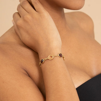 Bracelet - 6 cristaux taillés ovales