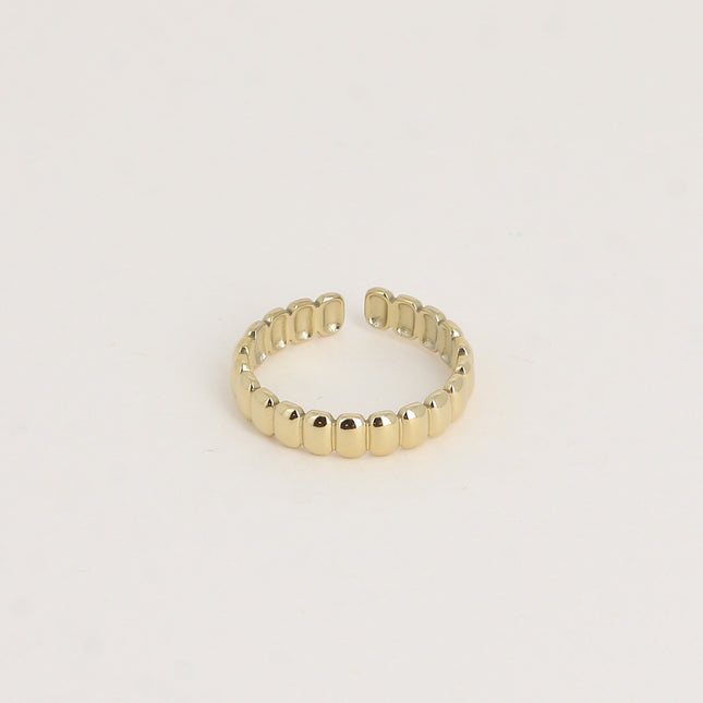 Bague - anneau strié, ovales bombés