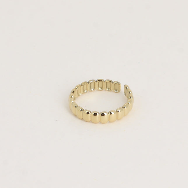 Bague - anneau strié, ovales bombés