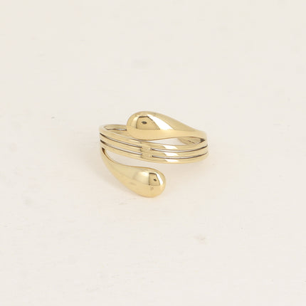 Bague large - 3 rangs dont 2 gouttes