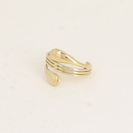 Bague large - 3 rangs dont 2 gouttes
