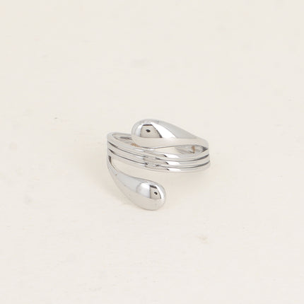 Bague large - 3 rangs dont 2 gouttes