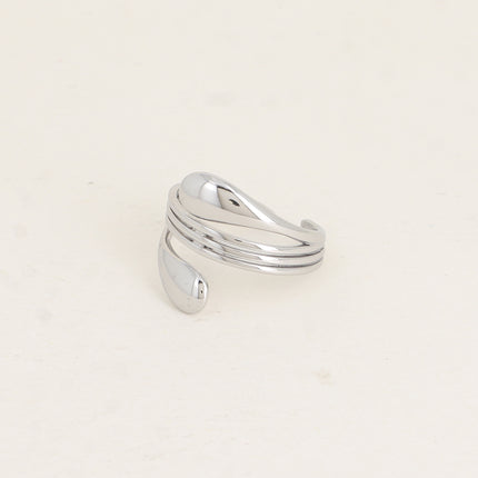 Bague large - 3 rangs dont 2 gouttes