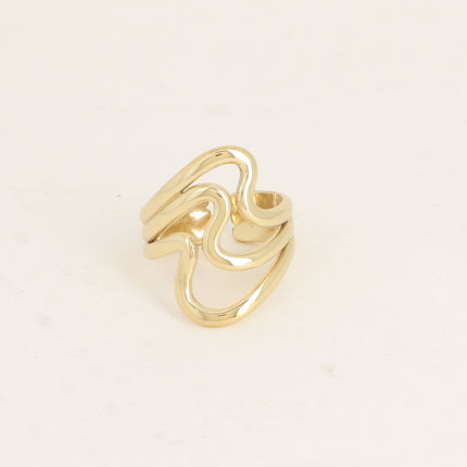 Wide ring - 3 wavy lines