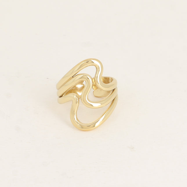 Wide ring - 3 wavy lines