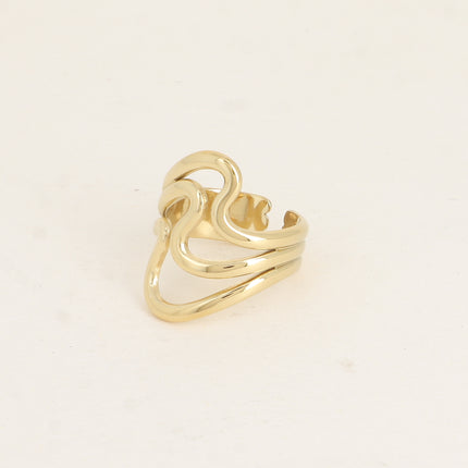 Wide ring - 3 wavy lines