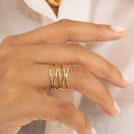 Bague large - formes ajourées