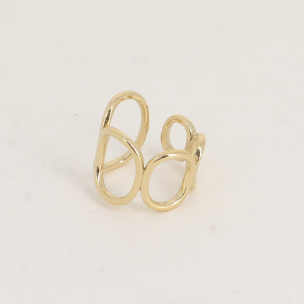 Bague large - formes ovales ajourées