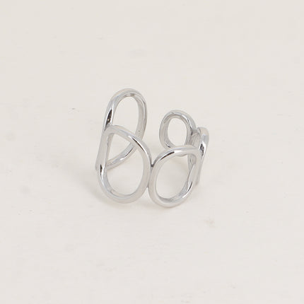 Bague large - formes ovales ajourées