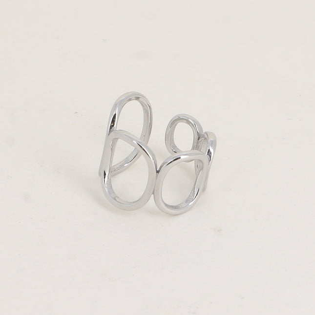 Wide ring - openwork oval shapes
