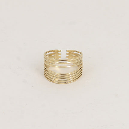 Bague large - 8 anneaux fins
