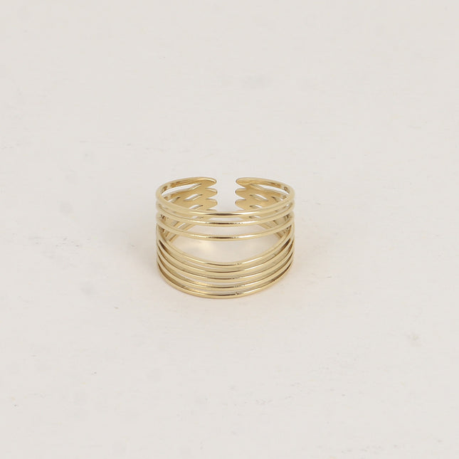 Bague large - 8 anneaux fins