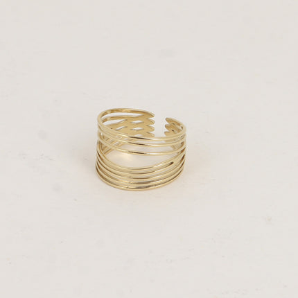 Bague large - 8 anneaux fins