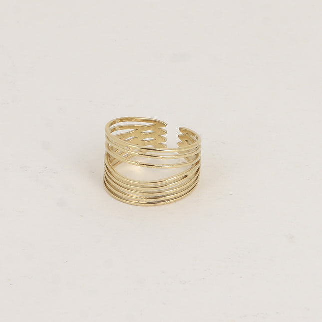 Bague large - 8 anneaux fins