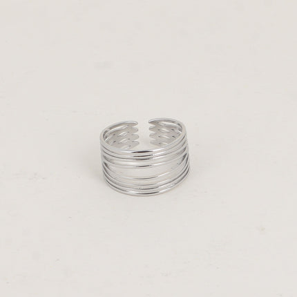 Bague large - 8 anneaux fins