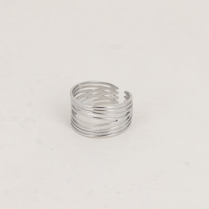 Bague large - 8 anneaux fins