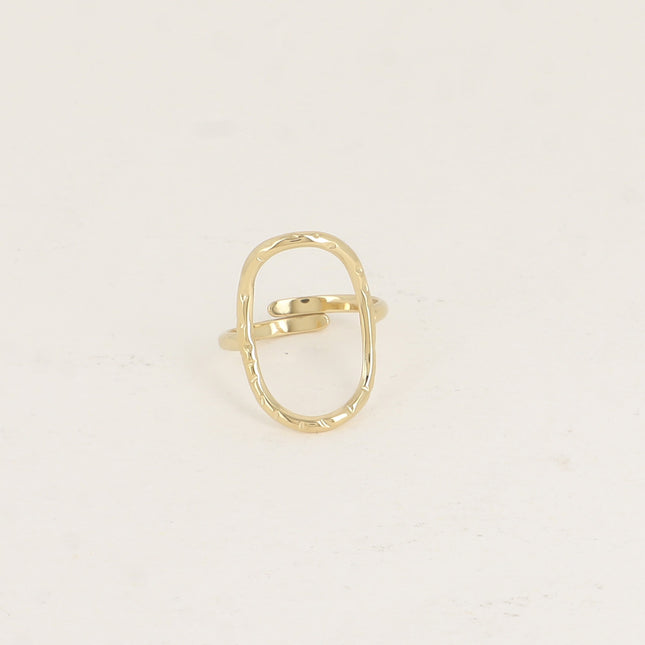 Bague - ovale ajouré strié