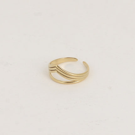 Bague - 4 rangs, barre et V
