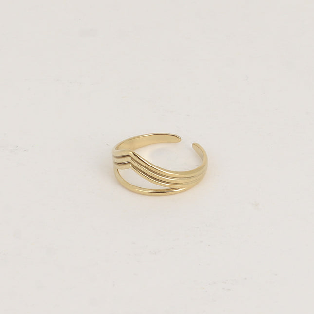 Bague - 4 rangs, barre et V