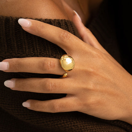 Bague - forme ovale bombée