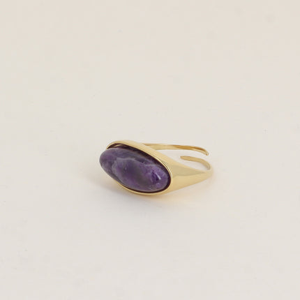 Bague - pierre naturelle ovale
