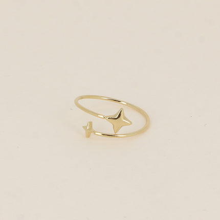 Bague fine - ouverte, 2 étoiles