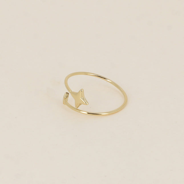 Bague fine - ouverte, 2 étoiles