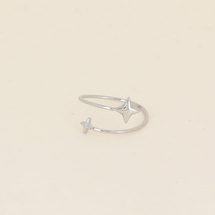 Bague fine - ouverte, 2 étoiles