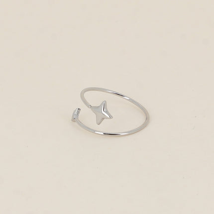 Bague fine - ouverte, 2 étoiles