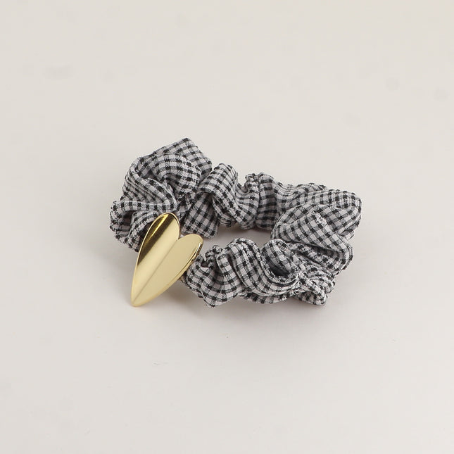 Bracelet / Chouchou Coeur incurvé doré – Texture Naturelle