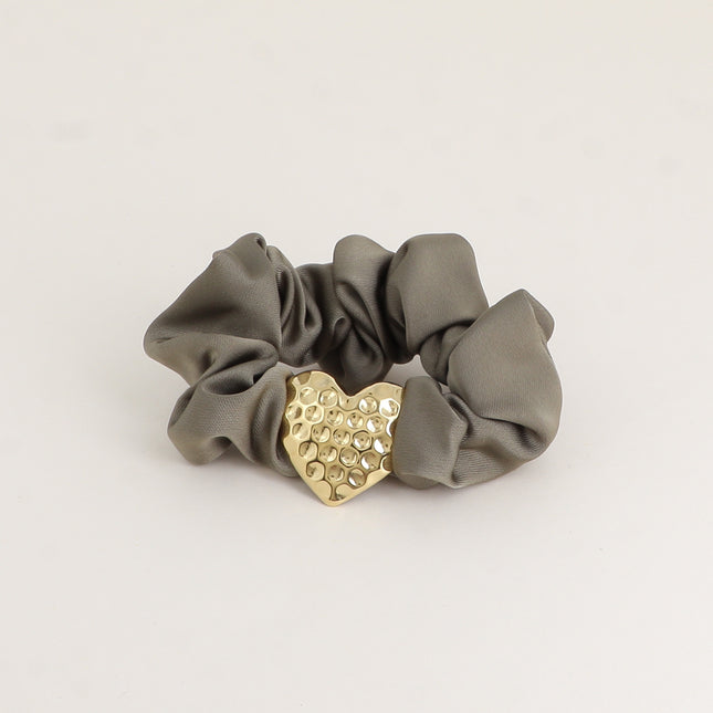Bracelet / Chouchou Coeur effet nid d'abeille Doré – Texture Naturelle