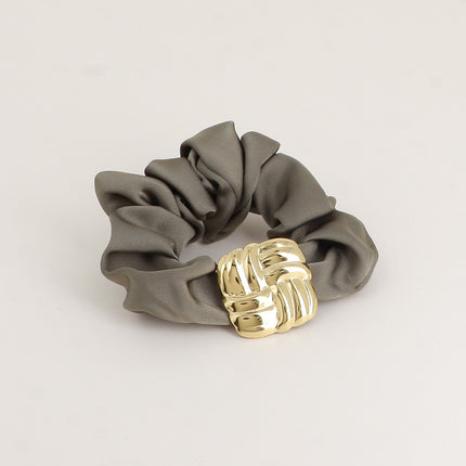 Bracelet / Chouchou Damier Doré – Texture Naturelle