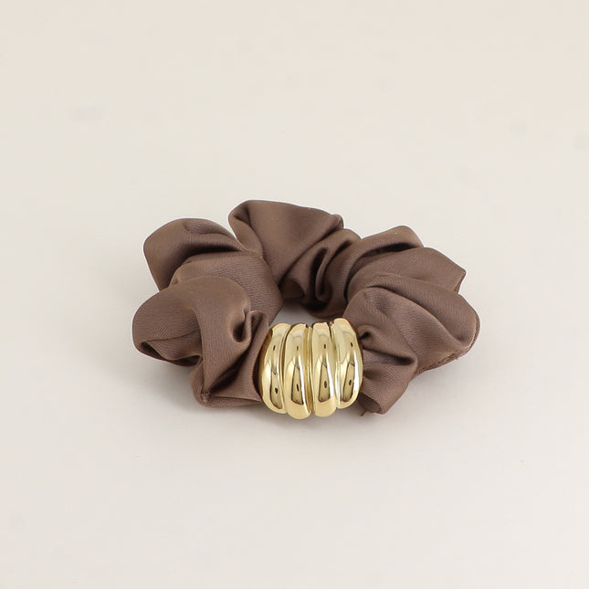 Bracelet / Chouchou 4 barres Doré – Texture Naturelle