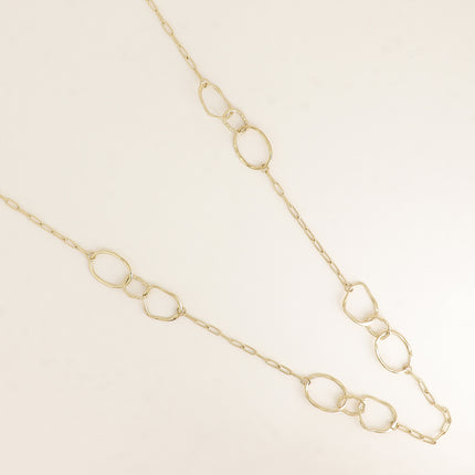Sautoir / Collier 2 rangs - gros anneaux ovales et maillons ovales