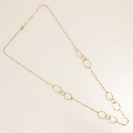 Sautoir / Collier 2 rangs - gros anneaux ovales et maillons ovales