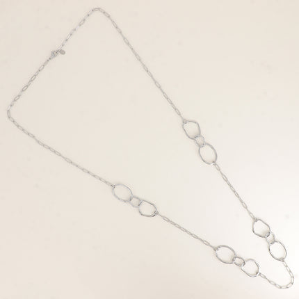 Sautoir / Collier 2 rangs - gros anneaux ovales et maillons ovales
