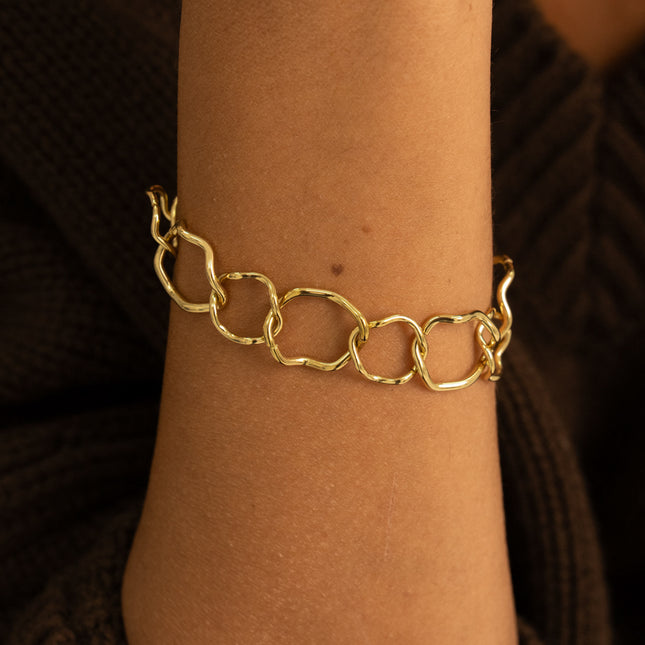 Bracelet - maillons ovales ondulés