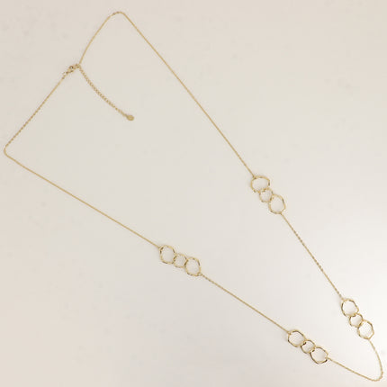 Sautoir / Collier 2 rangs - gros anneaux ronds et ovales, maille forçat