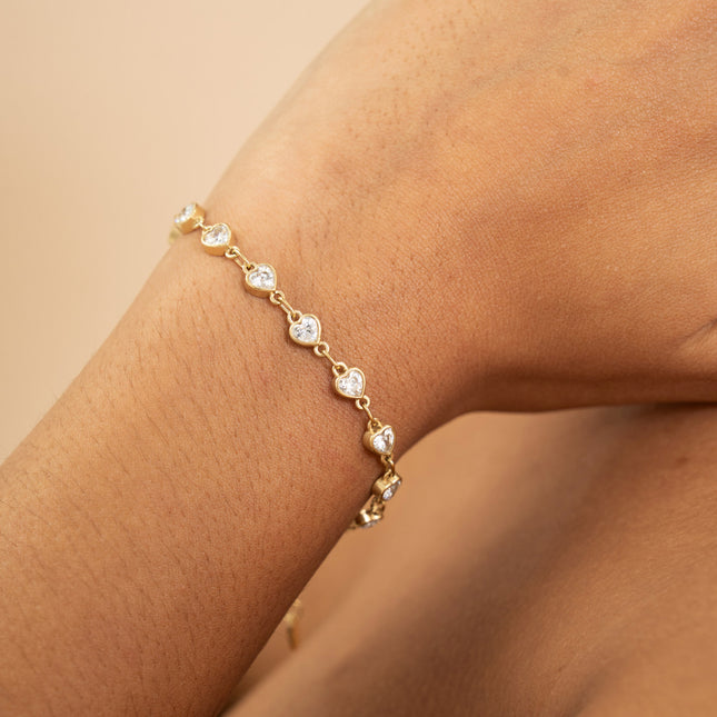 Bracelet - cristaux coeurs