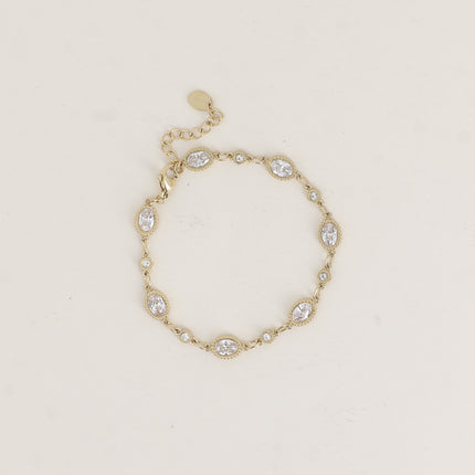 Bracelet - cristaux ronds et ovales