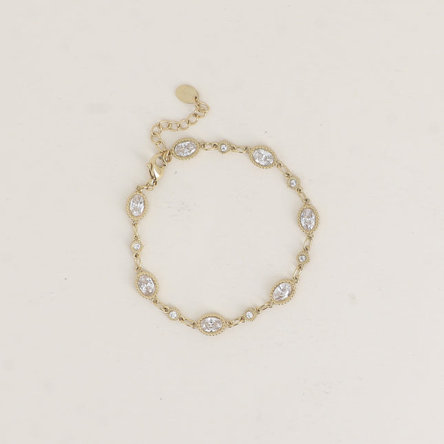 Bracelet - cristaux ronds et ovales