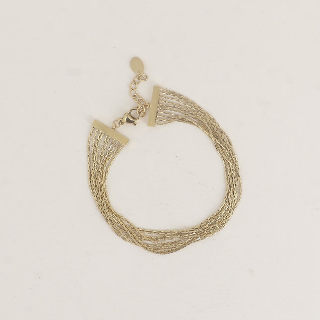 Multi-strand bracelet - 10 rice grain links