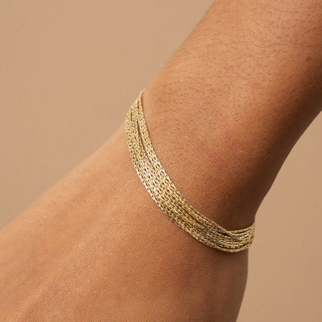 Multi-strand bracelet - 10 rice grain links