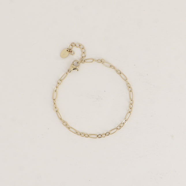 Bracelet - maille alternée 1/3 avec anneaux lisses et striés