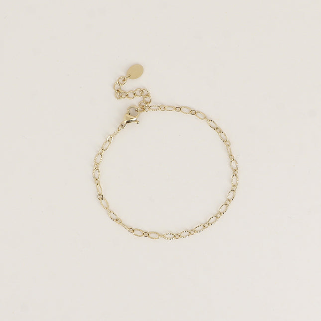 Bracelet - maille fine ovale alternée 1/1 lisse et striée