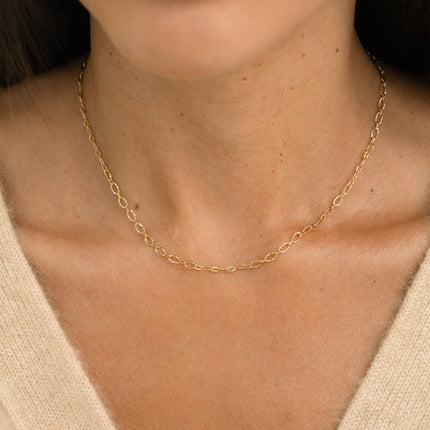 Collier - maille fine ovale alternée 1/1 lisse et striée