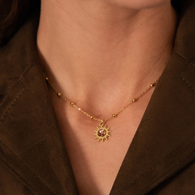 Collier Siloané - soleil et cristaux Swarovski®